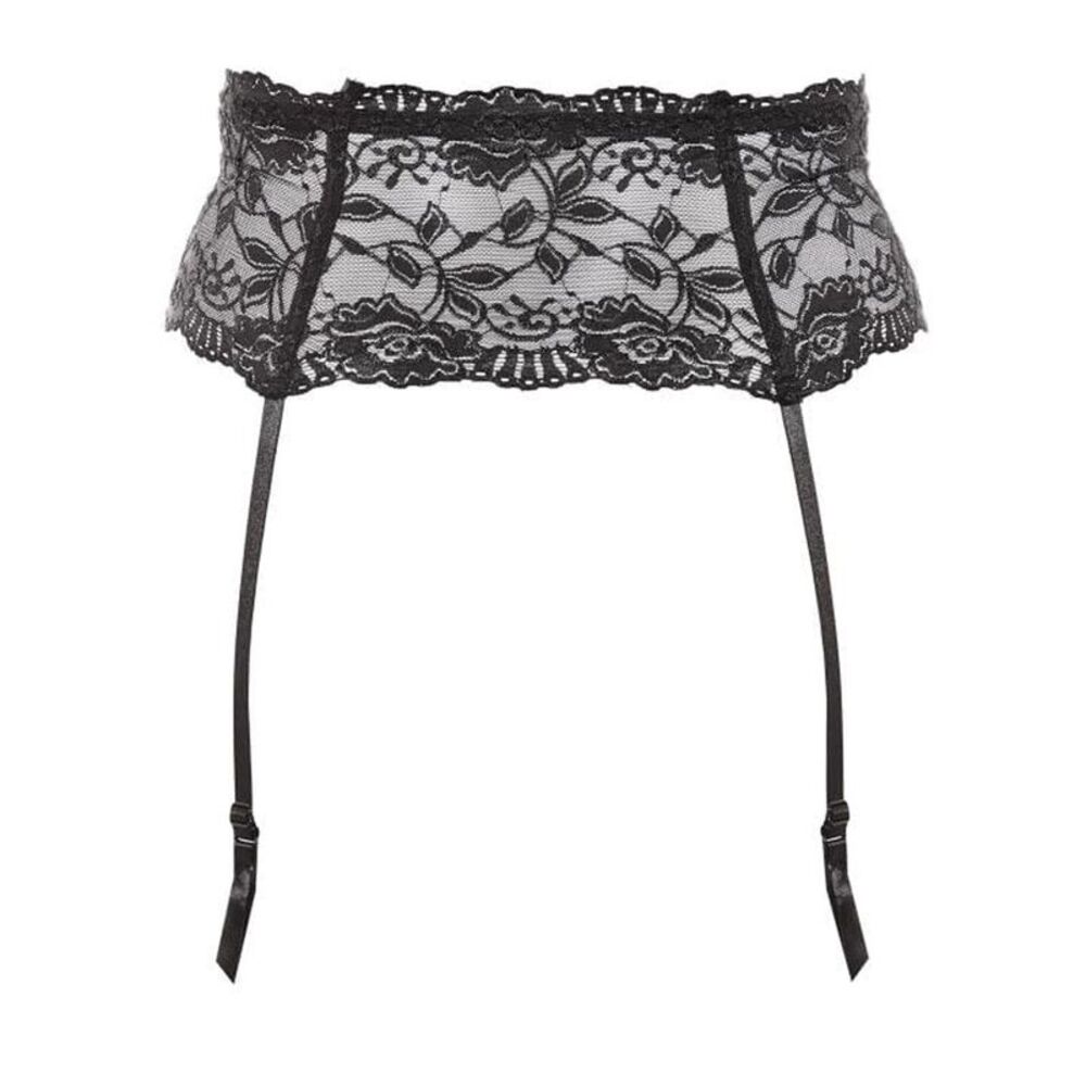 Silky Womens/Ladies Wide Lace Suspender Belt (1 Pair) / Black